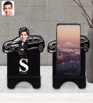 BK Gift Kişiye Özel Plakalı Erkek Renault Kadjar Karikatürlü Ahşap Biblo Telefon Standı-2