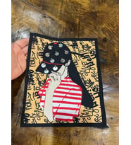 PUL PAYETLİ BONCUKLU ŞAPKALI KIZ ARMA DİKİŞ APLİKE 24X20 CM