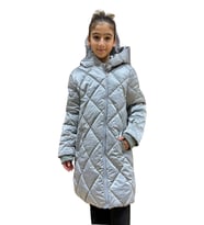 Kız Çocuk Kapüşonlu Kaban 51329 (Gri)