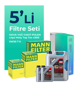 MANN Nissan Navara 2.3 Dizel Filtre Bakım Seti Liqui Moly Motor Yağlı (2015-2021) 5 Li