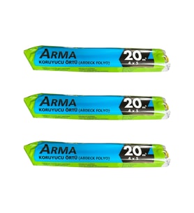 Arma Naylon Tadilat Boya Koruyucu Örtü Poşet Folyo - 4x5 Metre - 20 m2 - 3 Paket (Beyaz)