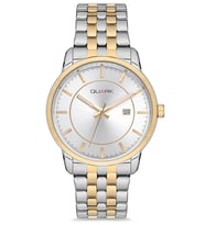 QUARK Qc-424Sg-7A METAL KASA ÇELİK KORDON TAKVİMLİ ERKEK SAATİ (Gümüş)