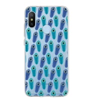 PrintiFy Xiaomi Mi A2 Lite ile Uyumlu Nazar Boncuğu 4 Baskılı Kamera Korumalı Şeffaf Silikon Kılıf