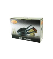 NUR IŞIKLAR METAL 3PCS DÖKÜM TAVA SETİ 20-24-28CM (5343)
