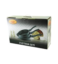 NUR IŞIKLAR METAL 3PCS DÖKÜM TAVA SETİ 20-24-28CM (5343)
