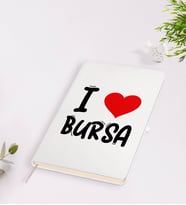 BK Gift I Love Bursa Tasarımlı Beyaz Defter - Model 1
