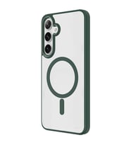 Lexroo Galaxy S24 Plus Kılıf M-safe Şarj Özellikli Krom M-safe Silikon Kılıf - Koyu Yeşil