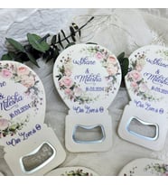 30 Adet Çiçek Baskılı Balon Açacak Magnet 11x7 Cm Uv Nişan Hediyeliği Nikah Şekeri-