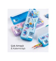 Çocuklar İçin Renkli Kalemtraşlı Kalem Kutusu ve Kalemlik Seti