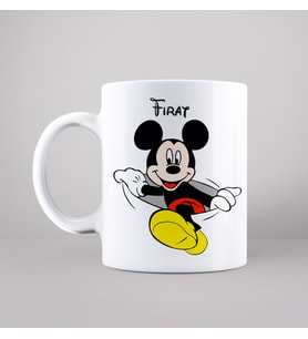 Mickey Mouse Tasarımlı Kupa Kişiye Özel