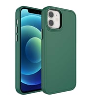 Lexroo iPhone 11 Kılıf Metal Çerçeve ve Buton Tasarımlı Sert Botox Kılıf - Koyu Yeşil