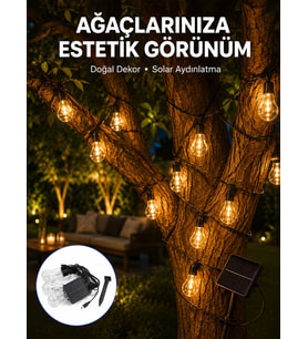 Solar Dekoratif LED Ampul Işık Bahçe Çit Balkon ve Veranda Süsleme Aydınlatması