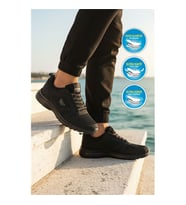 Walkway 020 Büyük Numara Siyah Erkek Spor Ayakkabı
