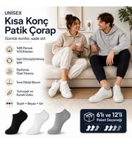 Giyim Unisex Dikişsiz Patik Çorap 6'lı %85 Pamuklu Geri Dönüşüm İplikli, Nefes Alan Spor