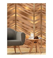 Dreamwall Zigzag Ahşap Desenli Isı Ve Ses Yalıtımlı Sağlıklı Tekstil Duvar Kağıdı (Kahverengi)