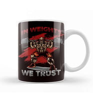 In Weights We Trust Weightlifting Bodybuilding Barbell Gym Kupa Bardak Porselen