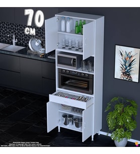 Eliusta Bengi 70 cm Organizer Fırın Dolabı - Kahve Makinası Mutfak Robotu Standı Çok Amaçlı 70x226x32 cm