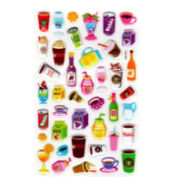 Sticker Kabartmalı Stiker Defter, Planlayıcı Etiket (lxk-008) - 22X14 cm - İçecekler