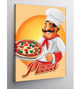 Kanvas Tablo Pizza Yapan Aşçı