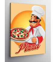 Kanvas Tablo Pizza Yapan Aşçı