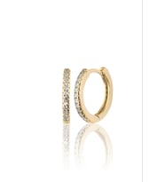 925 ayar Gümüş Halka küpe Zirkon taşlı, 14 mm (Gold)