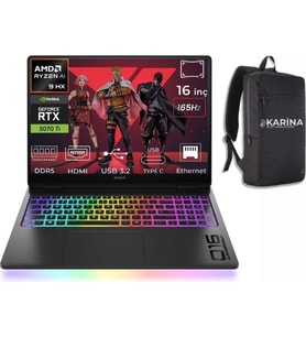 HP Omen Max 16-AK0005NT Ryzen Aı 9 Hx 375 BQ1Y0EA-K31 32GB 4tb RTX5070TI W11PRO 16" Wuxga Gaming Laptop