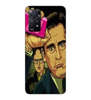 Xiaomi Redmi Note 11 PRO Uyumlu Michael Scott Fight Club Tasarımlı Şeffaf Telefon Kılıfı