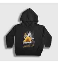 Presmono Unisex Çocuk Siyah Tracksuit Bruce Lee Kapüşonlu Sweatshirt 256958tt