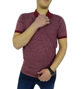 NAYKI ERKEK POLO YAKA JAKARLI T-SHİRT 19072 BGL-ST01042 (Bordo)