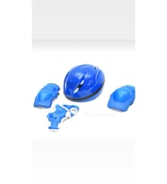 Çocuk Kask Dizlik Dirseklik Eldiven Koruyucu Set 7 Parça (Mavi)