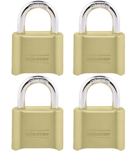 Master Lock Şifreli Kilit, İç Ve Dış Mekan Asma Kilit, Sıfırlanabilir Şifreli Dolap Kilidi, 4 Paket,