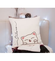 Sevimli Kedi Baskılı Yastık Kişiye Özel