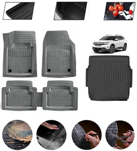 Citroen C5 Aircross Ust Kısım 2017-2025 Uyumlu Paspas Araca Özel Bagaj Havuzu MBS Gri