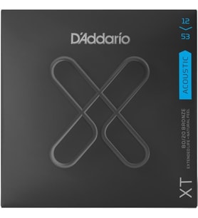 D'Addario XTABR1253 XT 80/20 Bronze Akustik Gitar Tel Seti ($12-53$)  Light Tansiyon, XT Koruyucu Tabaka ile Uzatılmış Tel Ömrü, Keskin ve Belirgin Ton Karakteri