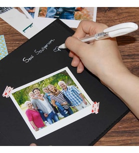 Siyah anı Defteri(Jel kalem+sticker)+15 adet 10x10 polo fotoğraf
