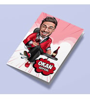 Kişiye Özel Keyif Çatan Erkek Karikatürlü Tebrik Kartı