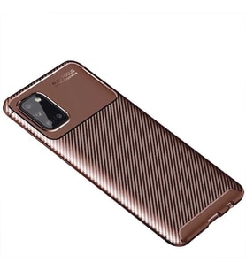 Samsung Galaxy A31 Kılıf Esnek Soft Karbon Tasarım Legion Serisi (Kahverengi)