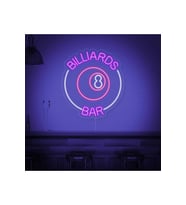 BILLIARDS BAR Yazılı ve Şekilli Neon Tabela