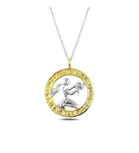 Hk Gümüş Kadın Kolye Gold Başak Burcu Gümüş Takı Hediyelik Ürünler
