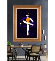 Altın Varaklı  Çerçeveli Paspartulu Tablo ndd927 (Gold)