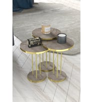 Zigon Sehpa Terra 3 Lü Set Traverten