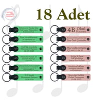 F Yeşili & Y Ağzı, Türkçe Öğretmeninden Karne Sürprizi, 18’li Set, Kişisel Mesajlı Deri Anahtarlık