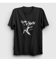 Presmono Unisex Siyah Vive Le Rock Little Richard T-Shirt 462163tt