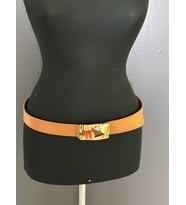 TABA RENK ÇELİK TOKALI KADIN KEMER 110X3 CM