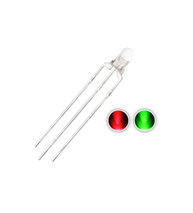 3mm 3 Bacak Çift Renk Led Diyot Kırmızı Yeşil - 5 Adet