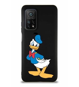 Xiaomi Mi 10T Soft Premier Kapak Donald Duck-D Tasarımlı Silikon Kılıf - Siyah (Şeffaf)
