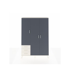 Arges Dolap 6 Raflı 3 Çekmeceli Tek Askılı 132x30x195 Aytaşı-Antrasit/Aytaşı