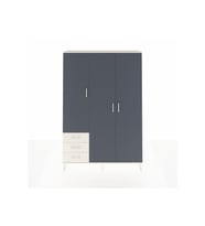 Arges Dolap 6 Raflı 3 Çekmeceli Tek Askılı 132x30x195 Aytaşı-Antrasit/Aytaşı