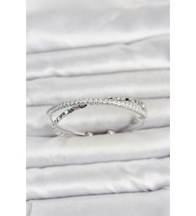 Pirinç Gümüş Renk Zirkon Taşlı ve Dorika Model Kadın Bileklik 5886 - EEEEEE4522-1386