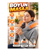 Isıtmalı Kablosuz Boyun ve Omuz Masaj Aleti – 1800 mAh, 3 Hız ve 2 Mod